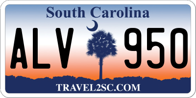 SC license plate ALV950