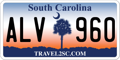 SC license plate ALV960