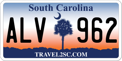 SC license plate ALV962
