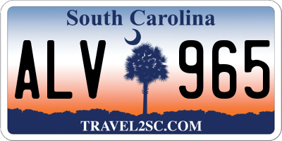 SC license plate ALV965