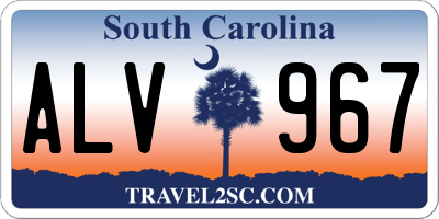 SC license plate ALV967