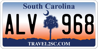 SC license plate ALV968