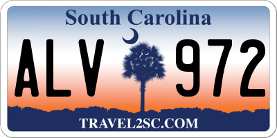 SC license plate ALV972