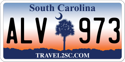 SC license plate ALV973