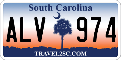 SC license plate ALV974