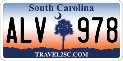 SC license plate ALV978