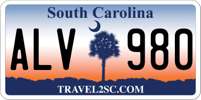 SC license plate ALV980