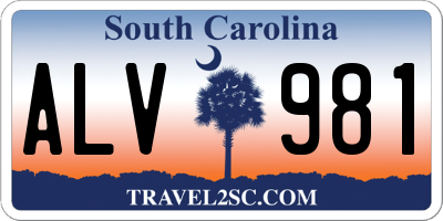 SC license plate ALV981