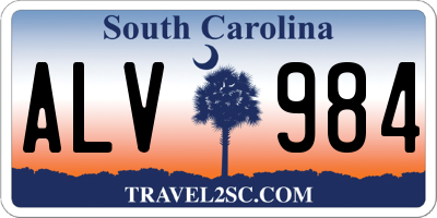 SC license plate ALV984