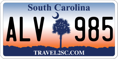 SC license plate ALV985