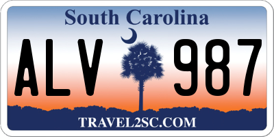 SC license plate ALV987