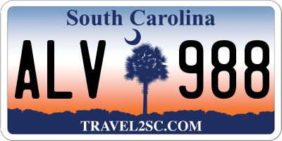 SC license plate ALV988