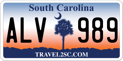 SC license plate ALV989