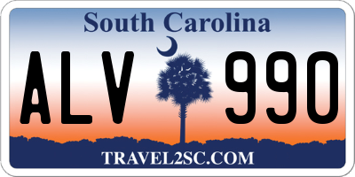 SC license plate ALV990