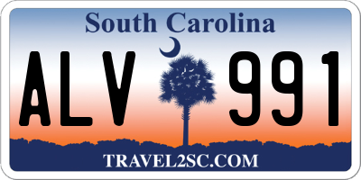 SC license plate ALV991