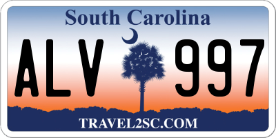SC license plate ALV997