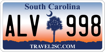SC license plate ALV998