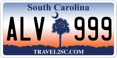 SC license plate ALV999