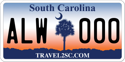 SC license plate ALW000