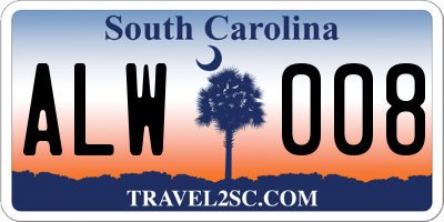 SC license plate ALW008