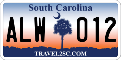 SC license plate ALW012