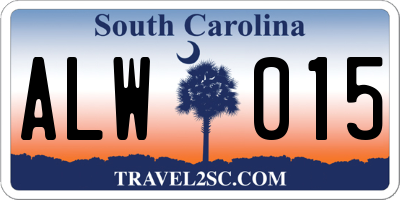 SC license plate ALW015