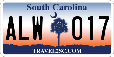 SC license plate ALW017