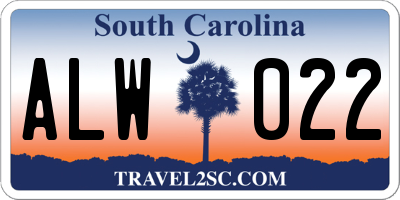 SC license plate ALW022