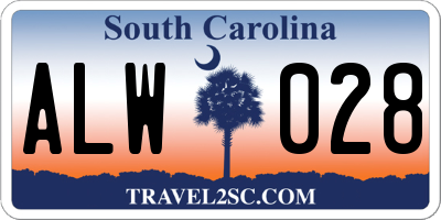 SC license plate ALW028