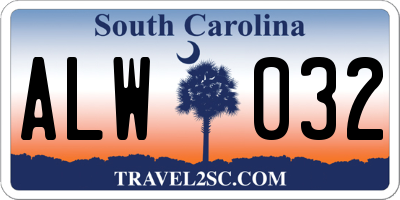 SC license plate ALW032