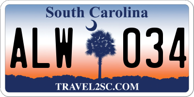 SC license plate ALW034