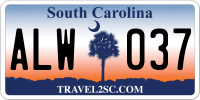 SC license plate ALW037