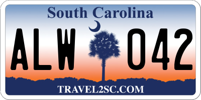 SC license plate ALW042