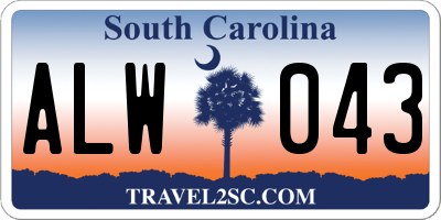 SC license plate ALW043