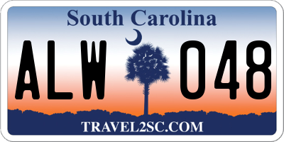 SC license plate ALW048