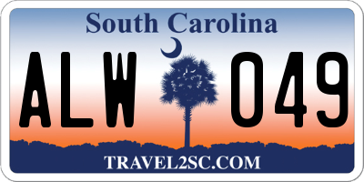 SC license plate ALW049