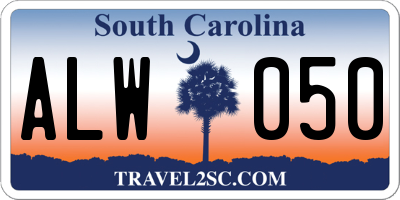 SC license plate ALW050