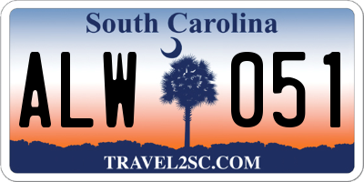 SC license plate ALW051