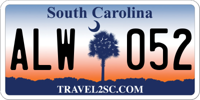 SC license plate ALW052