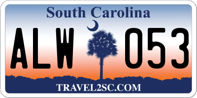 SC license plate ALW053