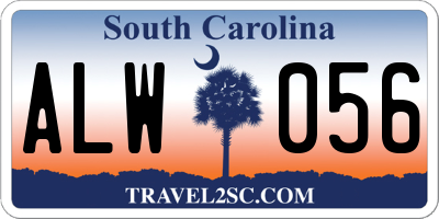 SC license plate ALW056