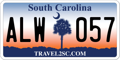 SC license plate ALW057