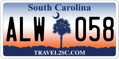 SC license plate ALW058