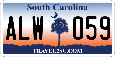 SC license plate ALW059