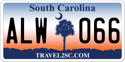 SC license plate ALW066