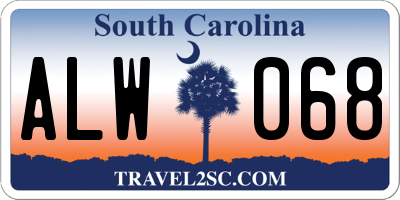 SC license plate ALW068