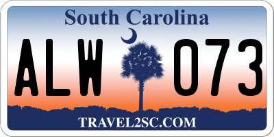 SC license plate ALW073