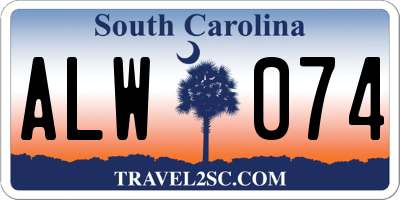 SC license plate ALW074