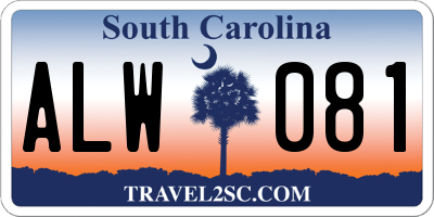 SC license plate ALW081