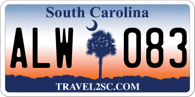 SC license plate ALW083